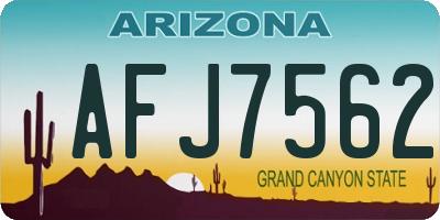AZ license plate AFJ7562