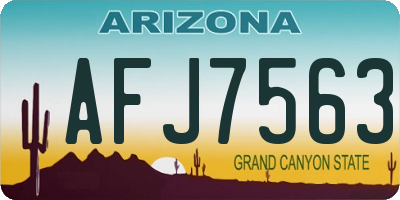 AZ license plate AFJ7563