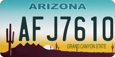 AZ license plate AFJ7610