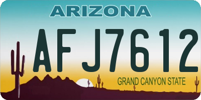 AZ license plate AFJ7612