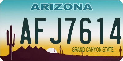 AZ license plate AFJ7614