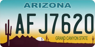 AZ license plate AFJ7620