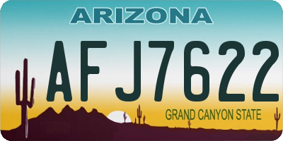 AZ license plate AFJ7622