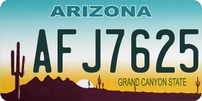 AZ license plate AFJ7625