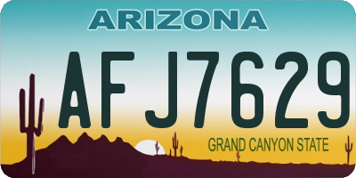 AZ license plate AFJ7629