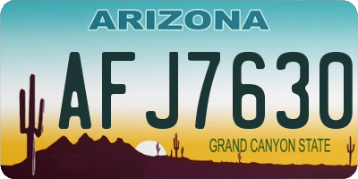 AZ license plate AFJ7630