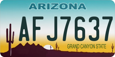 AZ license plate AFJ7637
