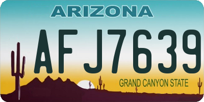 AZ license plate AFJ7639