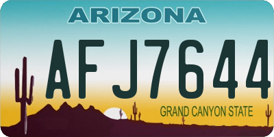 AZ license plate AFJ7644
