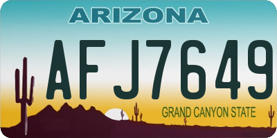 AZ license plate AFJ7649