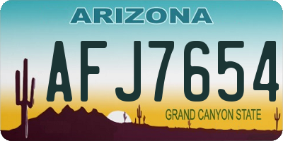 AZ license plate AFJ7654