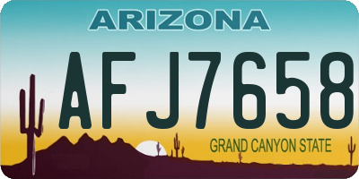 AZ license plate AFJ7658