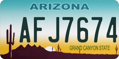 AZ license plate AFJ7674