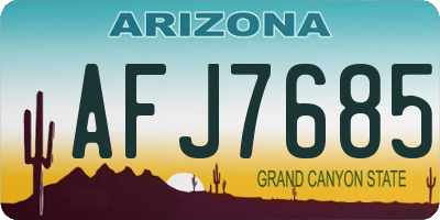 AZ license plate AFJ7685
