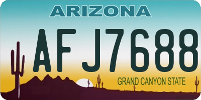 AZ license plate AFJ7688