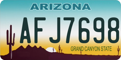 AZ license plate AFJ7698
