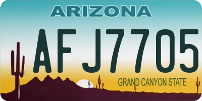 AZ license plate AFJ7705