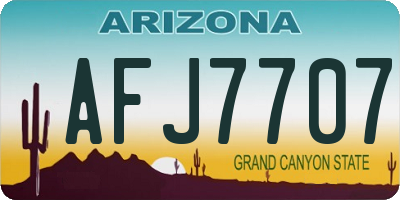 AZ license plate AFJ7707