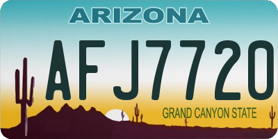 AZ license plate AFJ7720