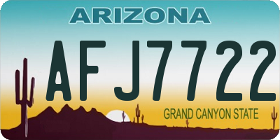 AZ license plate AFJ7722