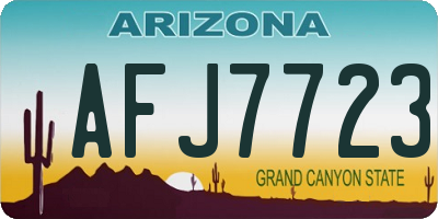 AZ license plate AFJ7723