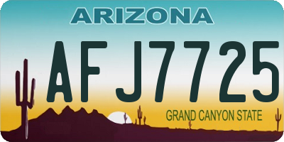 AZ license plate AFJ7725