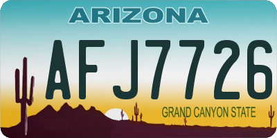 AZ license plate AFJ7726