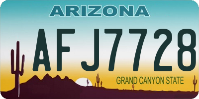 AZ license plate AFJ7728