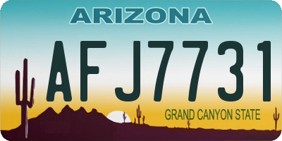 AZ license plate AFJ7731