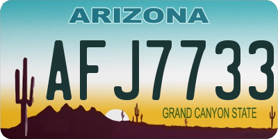 AZ license plate AFJ7733