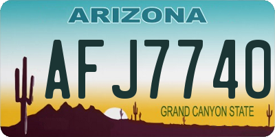 AZ license plate AFJ7740