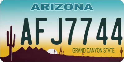 AZ license plate AFJ7744