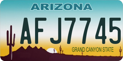 AZ license plate AFJ7745