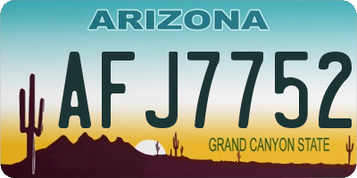 AZ license plate AFJ7752