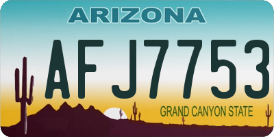 AZ license plate AFJ7753