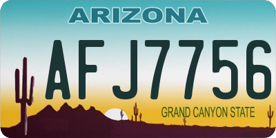 AZ license plate AFJ7756