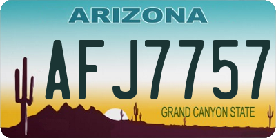 AZ license plate AFJ7757