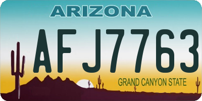 AZ license plate AFJ7763