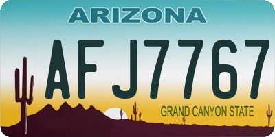 AZ license plate AFJ7767