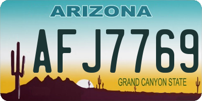 AZ license plate AFJ7769