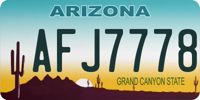 AZ license plate AFJ7778