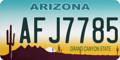 AZ license plate AFJ7785