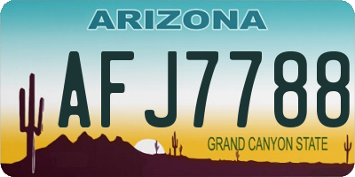 AZ license plate AFJ7788