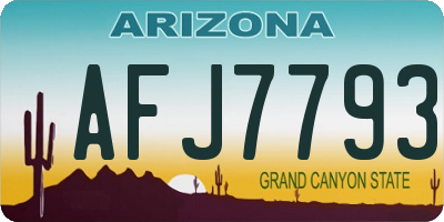 AZ license plate AFJ7793