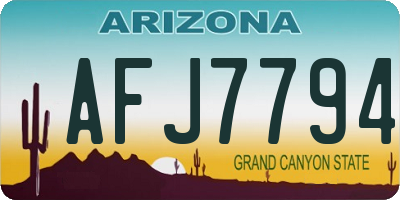 AZ license plate AFJ7794