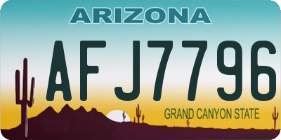 AZ license plate AFJ7796