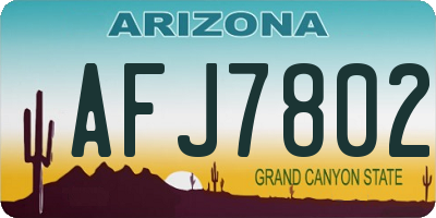 AZ license plate AFJ7802