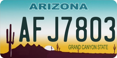 AZ license plate AFJ7803