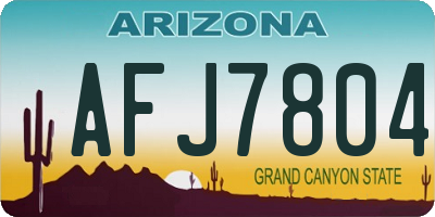 AZ license plate AFJ7804