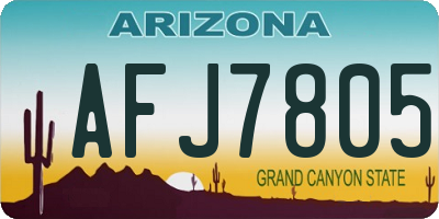AZ license plate AFJ7805